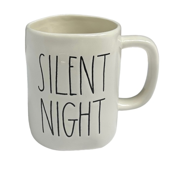 Rae Dunn Other - Rae Dunn SILENT NIGHT Mug Christmas White Black Large Letter Ceramic 2017 NWT OG
